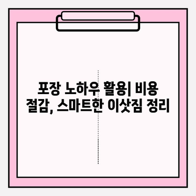 원룸 포장이사 비용 절약 가이드| 이삿짐센터 선택부터 비용 계산까지 | 원룸 이사, 포장이사, 이삿짐센터 비용, 가격 비교
