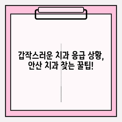 안산 치과 긴급 상황, 어디로 가야 할까요? | 24시간 응급 치과, 야간 진료, 주말 진료