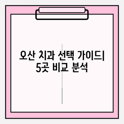 오산 지역 평판 좋은 치과 5곳, 꼼꼼하게 비교 분석 | 오산 치과 추천, 치과 선택 가이드, 오산 지역 치과