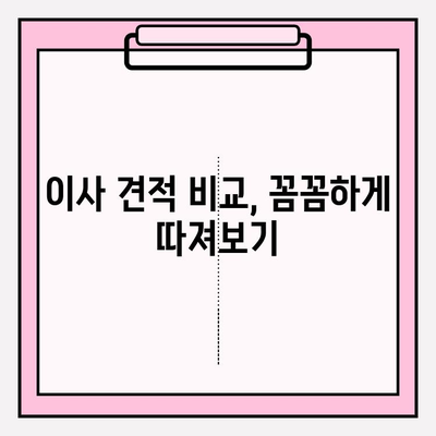 이삿짐센터 비용 비교| 꼼꼼하게 비교하고 신뢰할 수 있는 업체를 찾는 방법 | 이사, 이삿짐센터 추천, 가격 비교, 견적, 이사 준비 팁