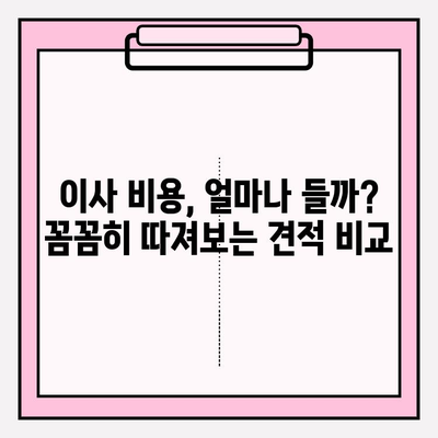 이삿짐센터 비용 & 포장이사업체 선택 가이드| 핵심 정보 & 비교 분석 | 이사 비용, 이사업체 추천, 합리적인 이사