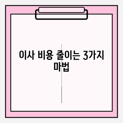 이삿짐센터 비용 3가지 핵심 전략으로 똑똑하게 절약하기 | 이사 비용 절감, 이삿짐센터 추천, 견적 비교