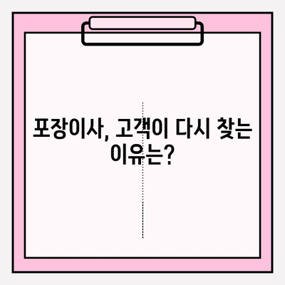 반복 고객이 선택하는 포장이사 업체의 비밀| 5가지 성공 전략 | 포장이사, 고객 만족, 재방문율, 업체 선택 팁