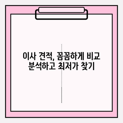 아파트 포장이사 비용, 이삿짐센터 견적 제대로 받는 방법| 꼼꼼하게 비교 분석하고 최저가 찾기 | 이사 견적, 비용 절약, 포장이사 가격
