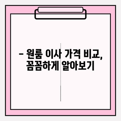 원룸 반포장 이사, 꿀팁과 후기 모음 | 가격 비교, 업체 추천, 실제 경험 공유