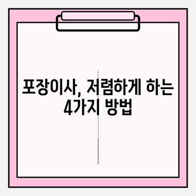 원룸 포장이사, 저렴하게 하는 4가지 방법 & 가격 비교 가이드 | 원룸 이사, 포장 이사 비용, 이사 꿀팁