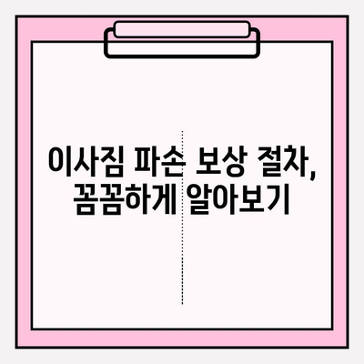 이사짐 파손? 증거 확보부터 보상까지! 이사짐 보상을 위한 완벽 가이드 | 이삿짐, 파손, 증거, 보상, 절차, 팁