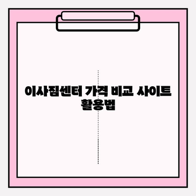 이사짐센터 비용 비교, 왜 중요할까요? | 이사짐센터 추천, 가격 비교 사이트, 이사 비용 절약 팁