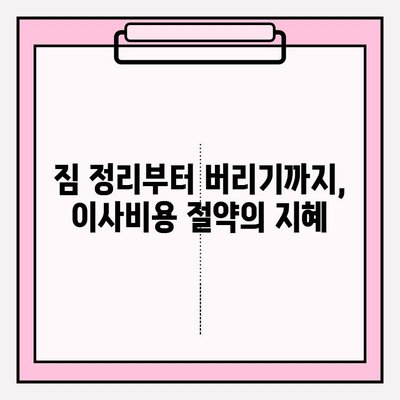 이사비용 줄이는 꿀팁! 3가지 절약 전략으로 똑똑하게 이사하기 | 이삿짐센터, 비용 절감, 이사 준비