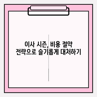 이사비용 줄이는 꿀팁! 3가지 절약 전략으로 똑똑하게 이사하기 | 이삿짐센터, 비용 절감, 이사 준비