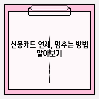 신용카드 연체 정지, 빚 탕감까지 가능할까? | 연체 해결, 빚 탕감 방법, 신용 관리 가이드