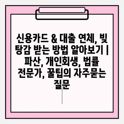 신용카드 & 대출 연체, 빚 탕감 받는 방법 알아보기 | 파산, 개인회생, 법률 전문가, 꿀팁