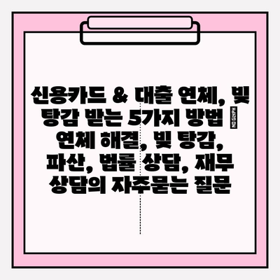 신용카드 & 대출 연체, 빚 탕감 받는 5가지 방법 | 연체 해결, 빚 탕감, 파산, 법률 상담, 재무 상담