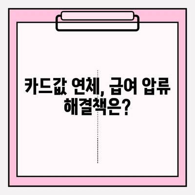 카드값 연체 급여 압류 걱정, 이제 그만! | 급여 압류 방지, 해결책 & 대처 가이드