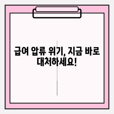 카드값 연체 급여 압류 걱정, 이제 그만! | 급여 압류 방지, 해결책 & 대처 가이드