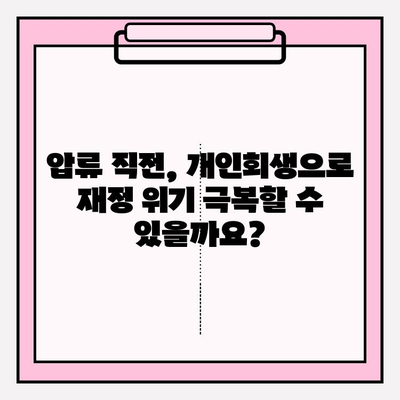 세금체납, 보험료 미납, 연체 압류 위기! 개인회생으로 재기 가능할까요? | 압류 전 개인회생, 파산, 법률 상담