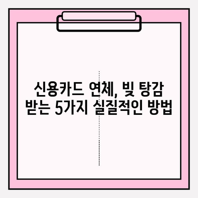 신용카드 연체, 빚 탕감 받는 실질적인 방법 5가지 | 연체 해결, 빚 탕감, 신용 회복, 법률 상담, 전문가 도움