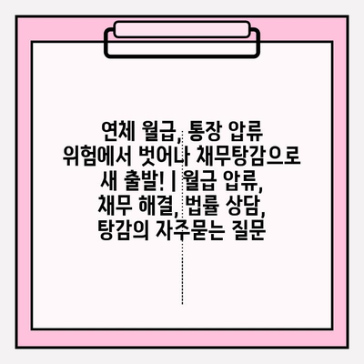 연체 월급, 통장 압류 위험에서 벗어나 채무탕감으로 새 출발! | 월급 압류, 채무 해결, 법률 상담, 탕감