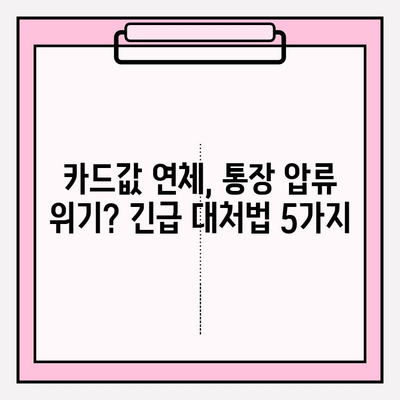 카드값 연체로 통장 압류 위기? 재산 보호하는 5가지 방법 | 법률, 압류, 해결책, 대처법