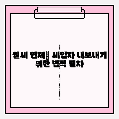 월세 세입자 내보내기| 차임 연체 해결 완벽 가이드 | 법률, 절차, 팁, 주의사항