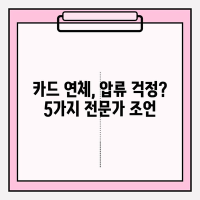 카드값 연체, 통장 압류 막는 5가지 방법 | 연체 대처, 금융 정보, 법률 상식