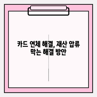 카드 연체로 인한 압류, 재산을 지키는 5가지 방법 | 카드 연체, 압류, 재산 보호, 법률 상담, 해결 방안