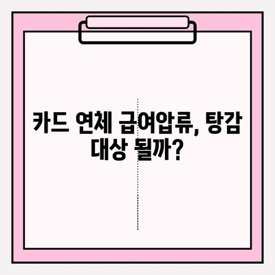 카드 연체 급여 압류, 채무탕감으로 해결 가능할까요? | 급여압류, 채무탕감 제도, 해결방법