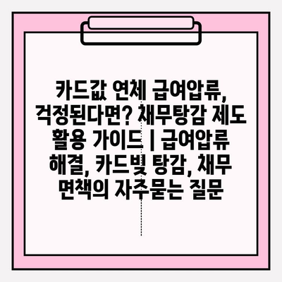 카드값 연체 급여압류, 걱정된다면? 채무탕감 제도 활용 가이드 | 급여압류 해결, 카드빚 탕감, 채무 면책