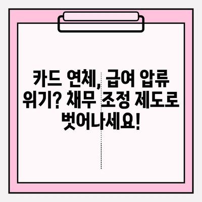 카드 연체, 급여 압류 위기? 놓치지 말아야 할 채무 조정 제도 | 연체, 압류, 법률, 해결책, 정보