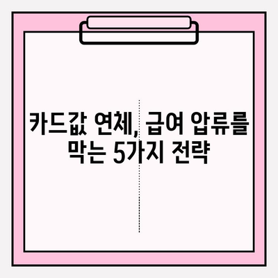 카드값 연체로 급여 압류 위기? 막아내는 5가지 실전 전략 | 연체, 급여 압류, 해결 방안, 법률 정보