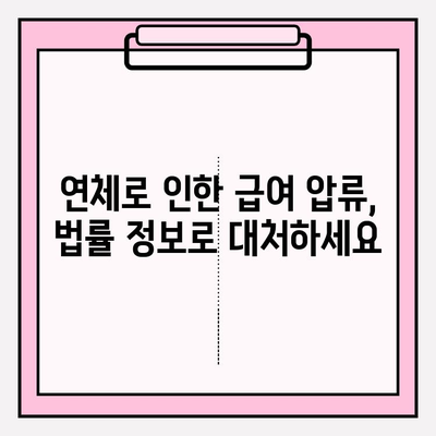 카드값 연체로 급여 압류 위기? 막아내는 5가지 실전 전략 | 연체, 급여 압류, 해결 방안, 법률 정보