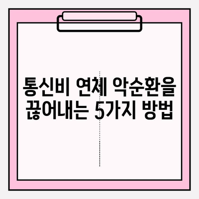 통신비 연체 악순환, 이제 그만! 현명한 선택으로 벗어나세요 | 통신비 관리, 연체 방지, 재정 관리