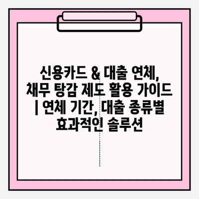 신용카드 & 대출 연체, 채무 탕감 제도 활용 가이드 | 연체 기간, 대출 종류별 효과적인 솔루션