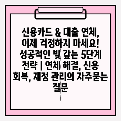 신용카드 & 대출 연체, 이제 걱정하지 마세요! 성공적인 빚 갚는 5단계 전략 | 연체 해결, 신용 회복, 재정 관리