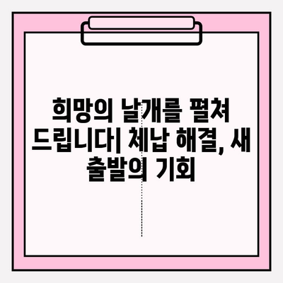빚 덜어주는 희망의 날개| 국세체납, 건강보험료, 국민연금 연체 해결 가이드 | 체납 해결, 납부 지원, 희망