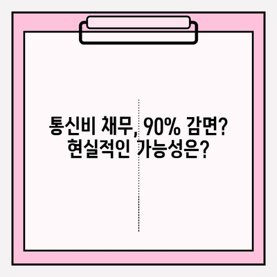 통신비 채무, 90%까지 감면 가능할까요? | 채무 조정 비용, 연체 해결, 성공 사례