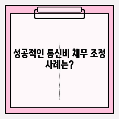 통신비 채무, 90%까지 감면 가능할까요? | 채무 조정 비용, 연체 해결, 성공 사례