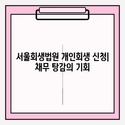 서울회생법원 개인회생 신청| 채무 정리 성공 전략 및 절차 가이드 | 개인회생, 파산, 법률 상담, 채무 해결