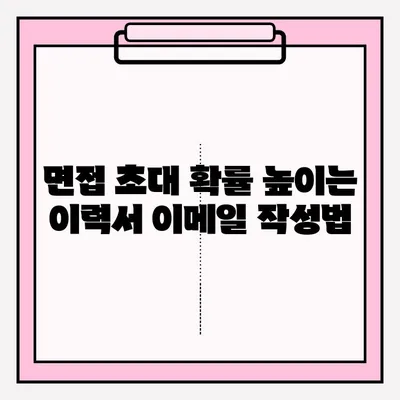 취업 성공률 UP! 🏆 이력서 이메일 제출 완벽 가이드 | 이력서, 이메일, 제출, 팁, 예시