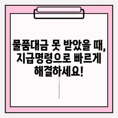 물품대금 지급 명령| 접수부터 회수까지 완벽 가이드 | 지급명령, 채권 회수, 소송, 법률 팁