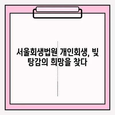 서울회생법원 개인회생 신청, 재기의 길을 열다| 절차부터 성공 전략까지 | 개인회생, 파산, 채무 탕감, 법률 상담