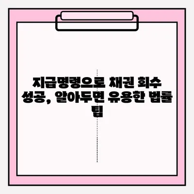 물품대금 지급 명령| 접수부터 회수까지 완벽 가이드 | 지급명령, 채권 회수, 소송, 법률 팁