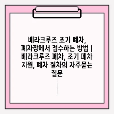 베라크루즈 조기 폐차, 폐차장에서 접수하는 방법 | 베라크루즈 폐차, 조기 폐차 지원, 폐차 절차