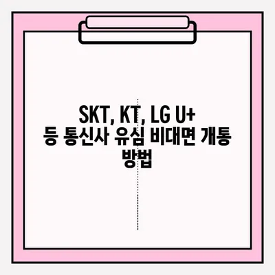 스마트폰 유심 비대면 개통, 이렇게 하면 됩니다! |  SKT, KT, LG U+, 알뜰폰, 비대면 개통, 유심 배송