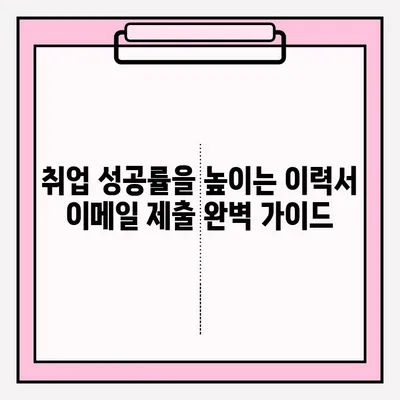 취업 성공률 높이는 이력서 이메일 제출 완벽 가이드 | 이력서, 이메일, 제출, 팁, 예시