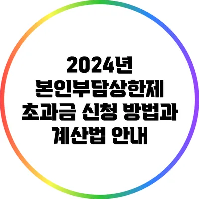 2024년 본인부담상한제 초과금 신청 방법과 계산법 안내