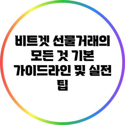 비트겟 선물거래의 모든 것: 기본 가이드라인 및 실전 팁