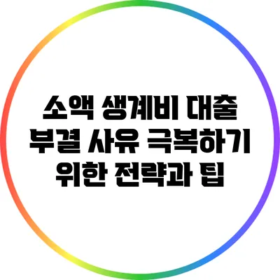 소액 생계비 대출 부결 사유 극복하기 위한 전략과 팁