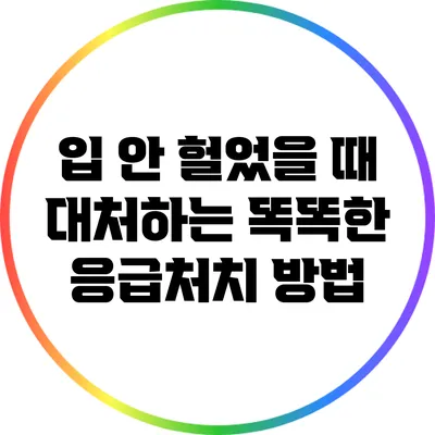 입 안 헐었을 때 대처하는 똑똑한 응급처치 방법