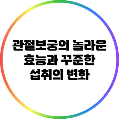 관절보궁의 놀라운 효능과 꾸준한 섭취의 변화